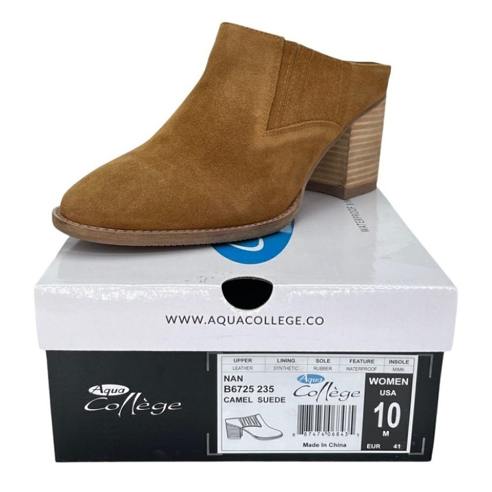 Aqua College Nan Suede Leather Waterproof Womens Mules